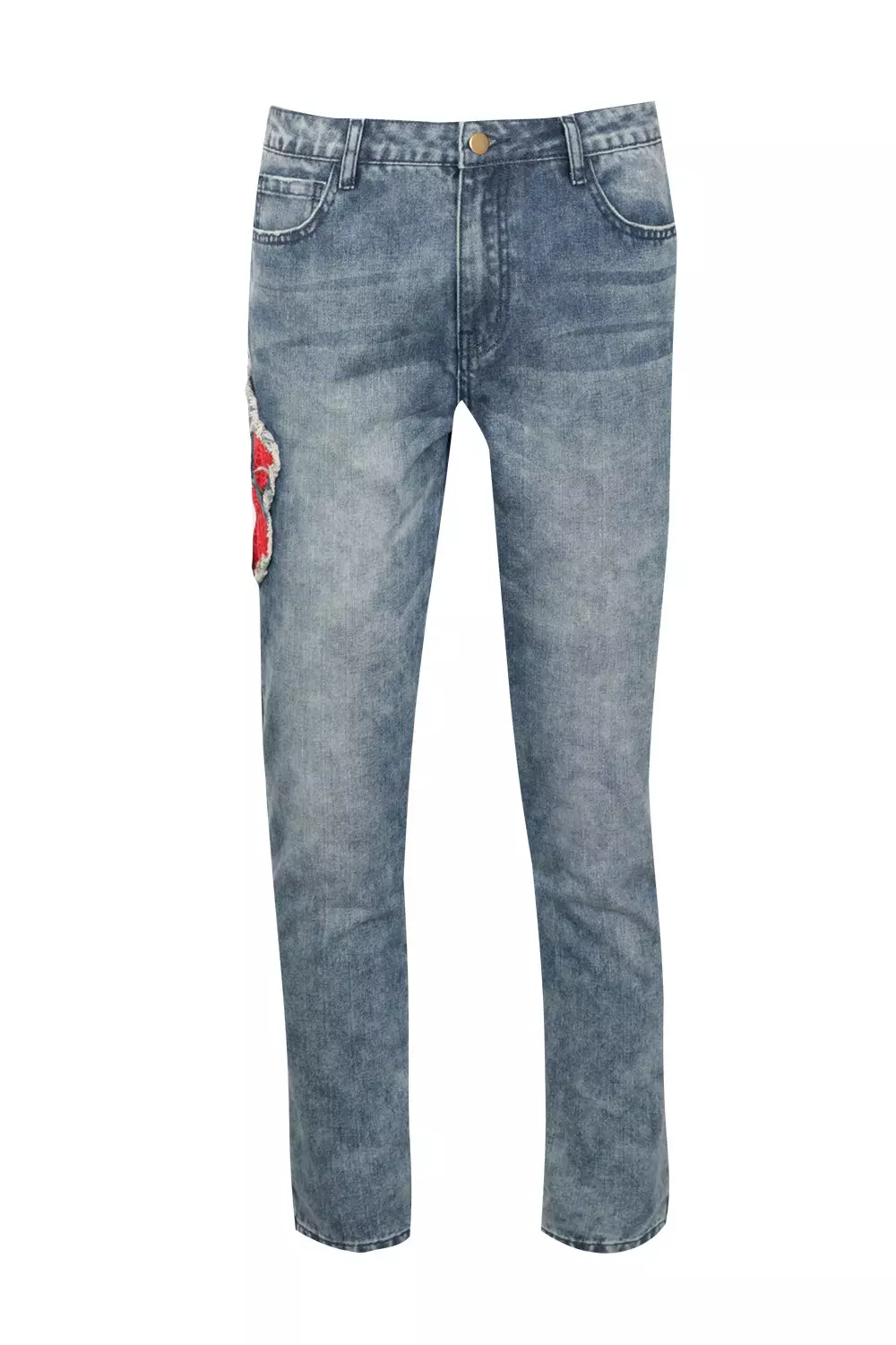 Mens rose sale embroidered jeans